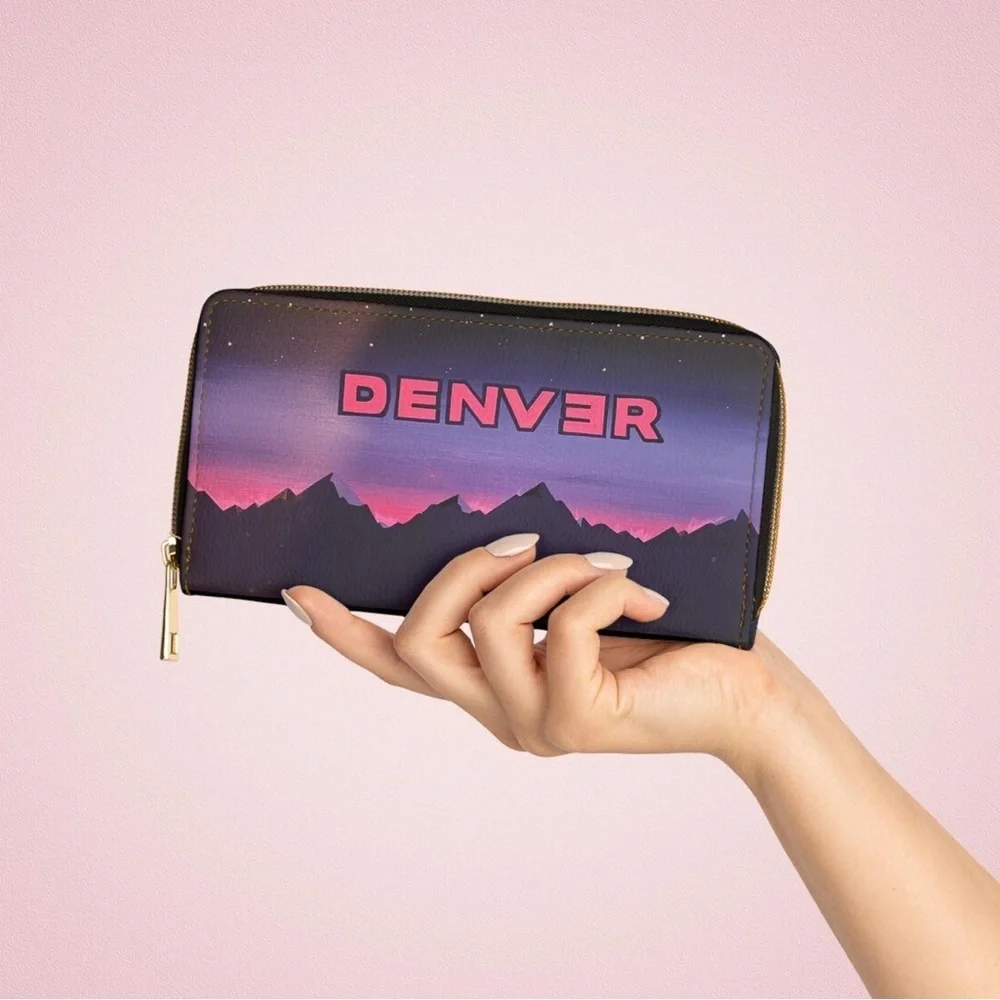 NEW Denver Original Art Printed Zip Around Long Wallet